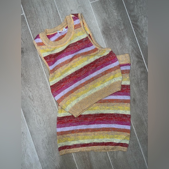 SET Lovers and Friends Sunset Crop Sweater & Skirt ($250 on Revolve) Size M - Picture 6 of 6